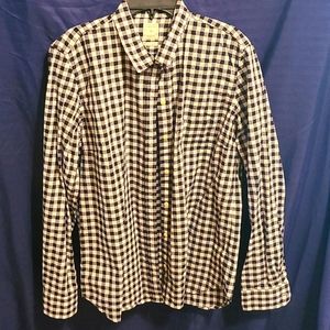 Black and white flannel with poka dots
